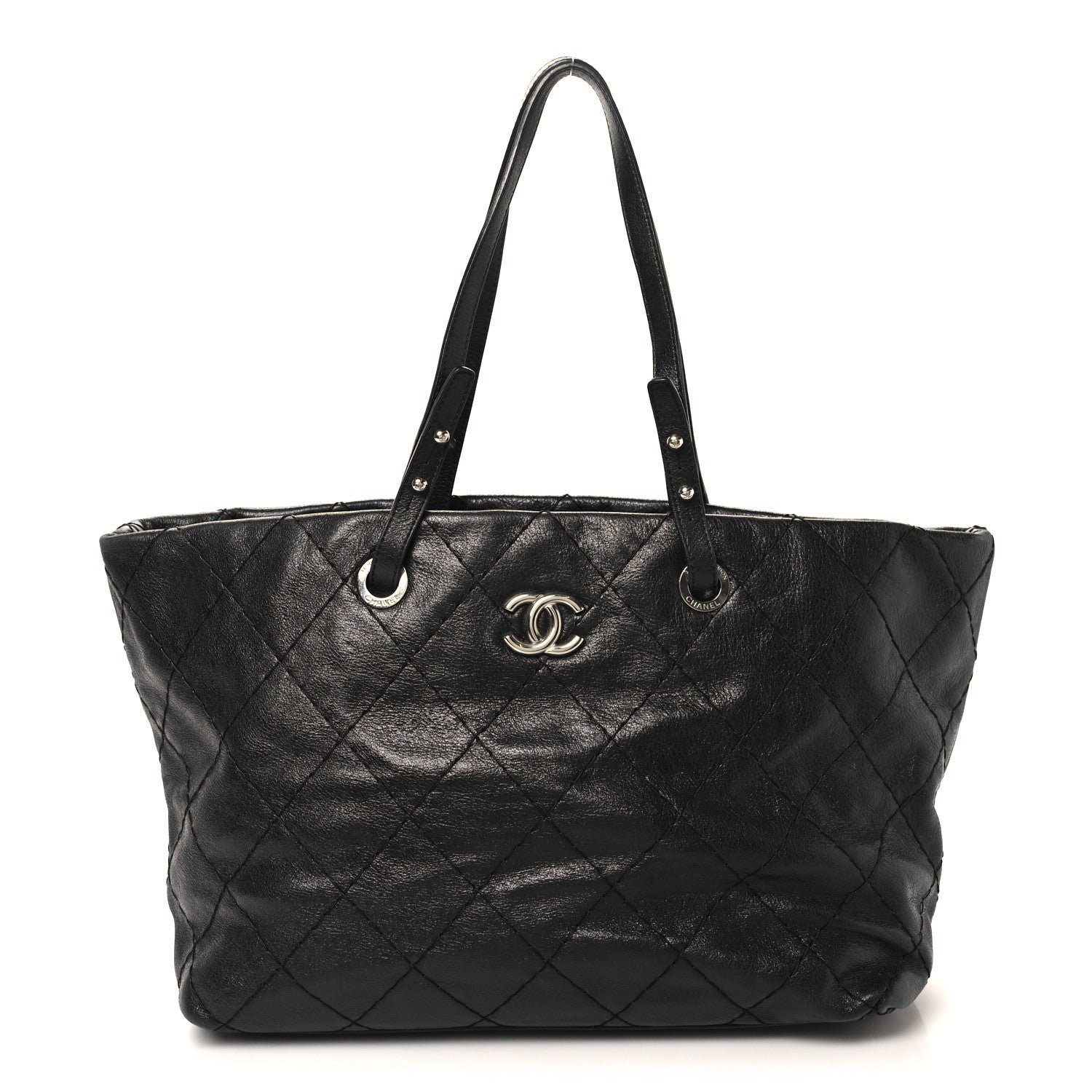 Chanel Glazed Calfskin Large On the Road Zip Tote Black 1 of 14
