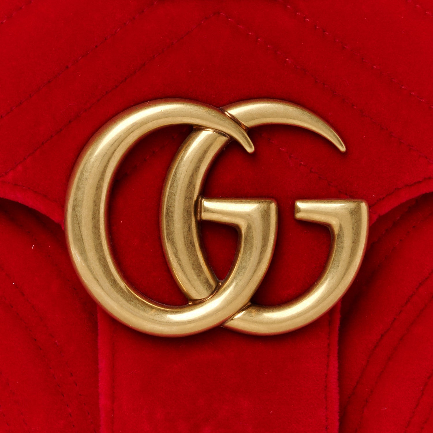 Gucci Velvet Matelasse Medium GG Marmont Shoulder Bag Hibiscus Red 8 of 10