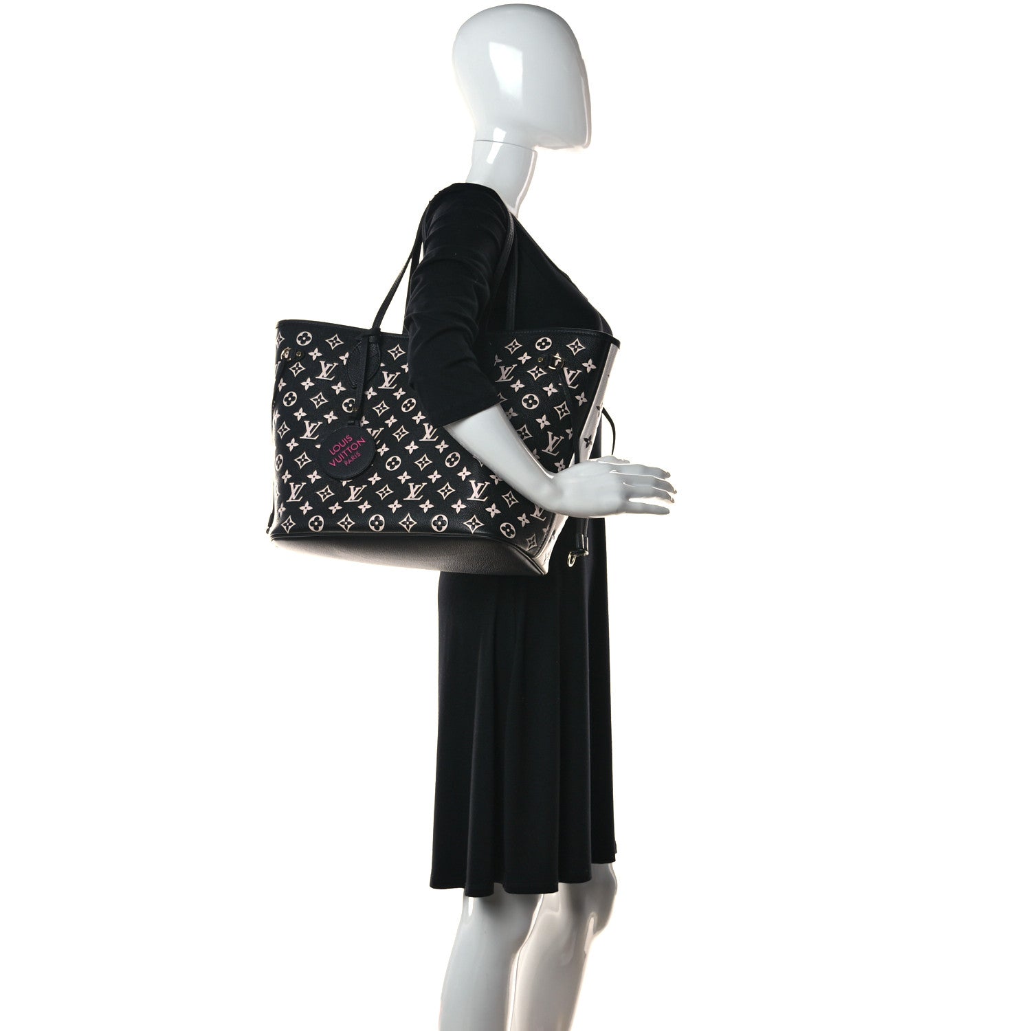 Louis Vuitton Empreinte Spring In The City Neverfull MM Black White Pink 2 of 8