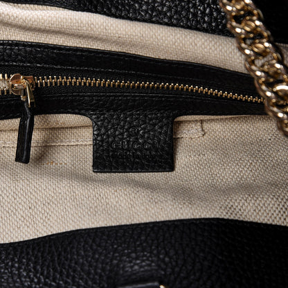 Gucci Pebbled Calfskin Medium Soho Chain Shoulder Bag Black 6 of 7
