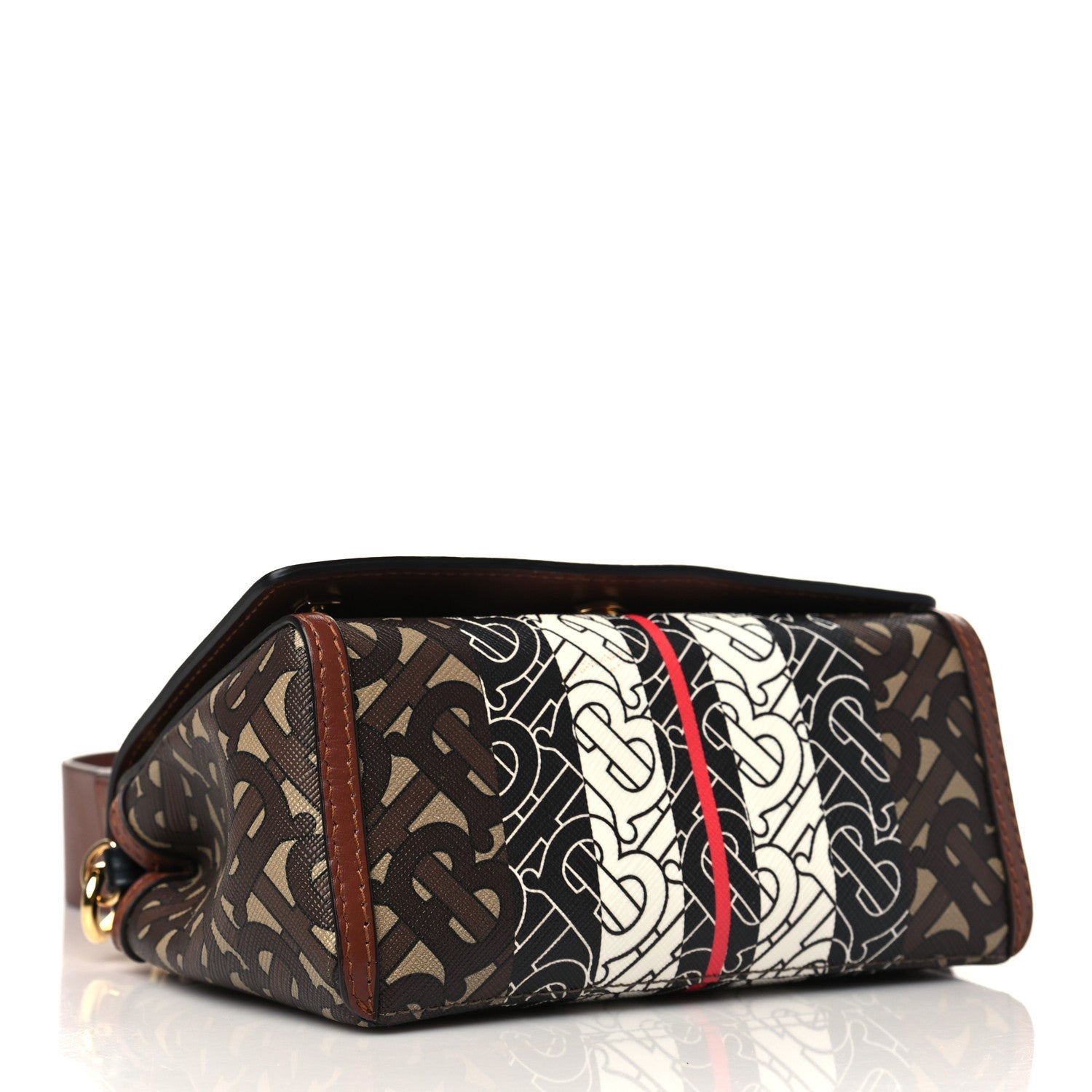 Burberry E-Canvas Monogram Stripe Hackberry Crossbody Bag Bridle Brown 4 of 6