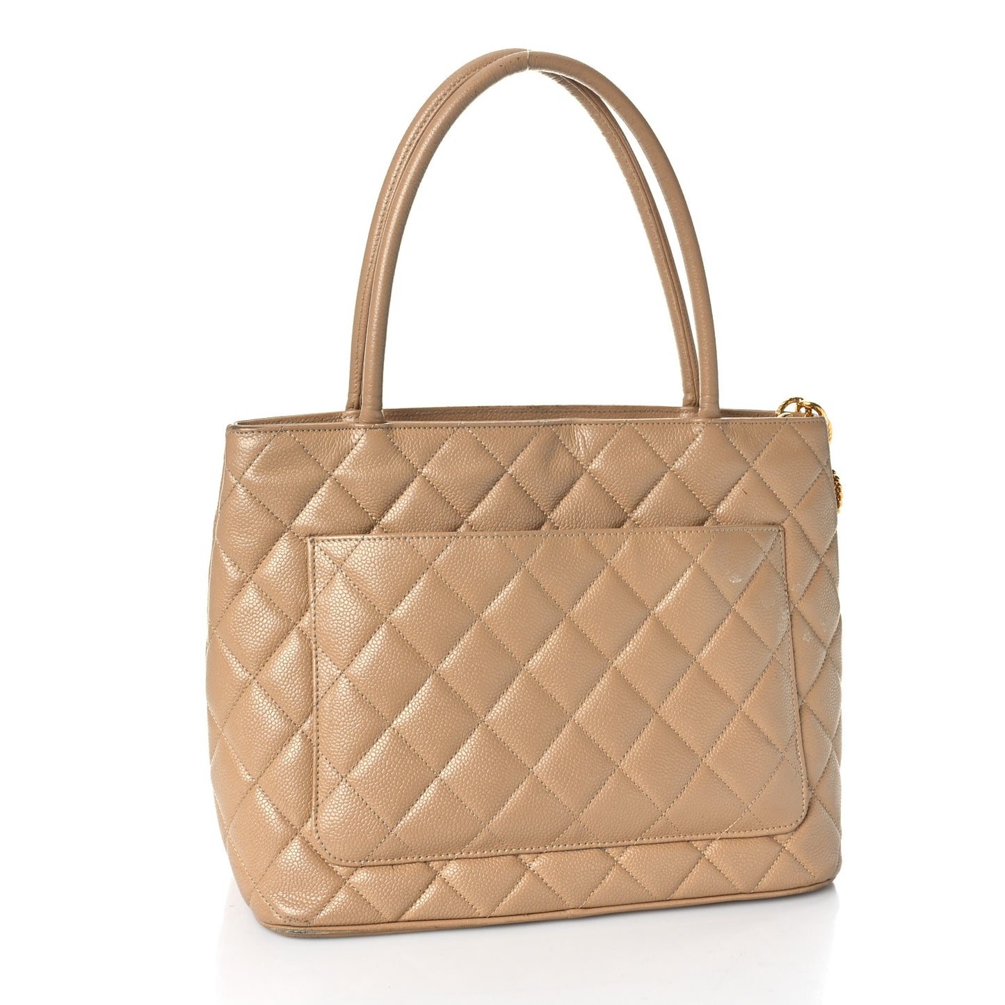Caviar Quilted Medallion Tote Beige