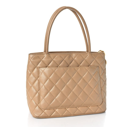 Chanel Caviar Quilted Medallion Tote Beige 3 of 24