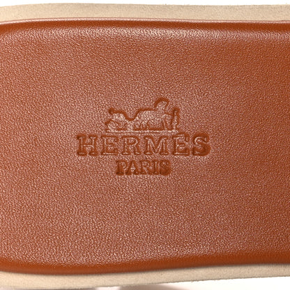 Hermes Calfskin Cork Eze 30 Sandals 39 Marron Glaise 7 of 10