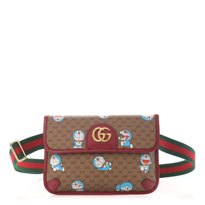 Gucci X DORAEMON Mini Vintage GG Supreme Monogram Web Slim Belt Bag Beige Cherry Red 1 of 11