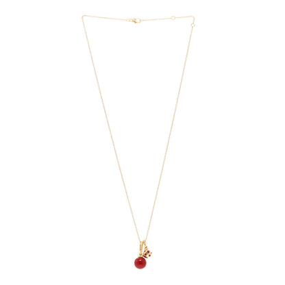 David Yurman 18K Yellow Gold Ruby Enamel Solari Pendant Necklace Cherry 3 of 4