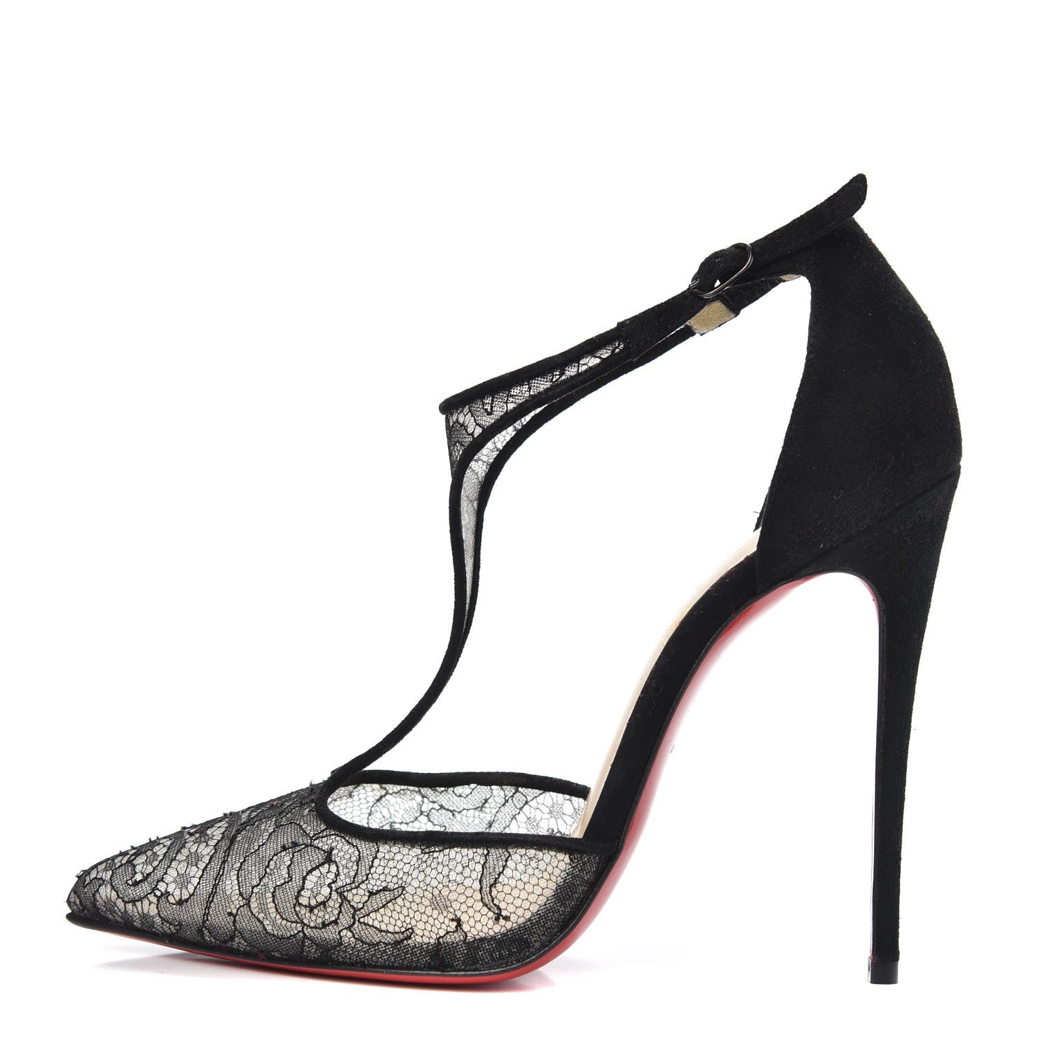 Christian Louboutin Chantilly Lace Salonu 120 T Strap Pumps 36.5 Black 1 of 8