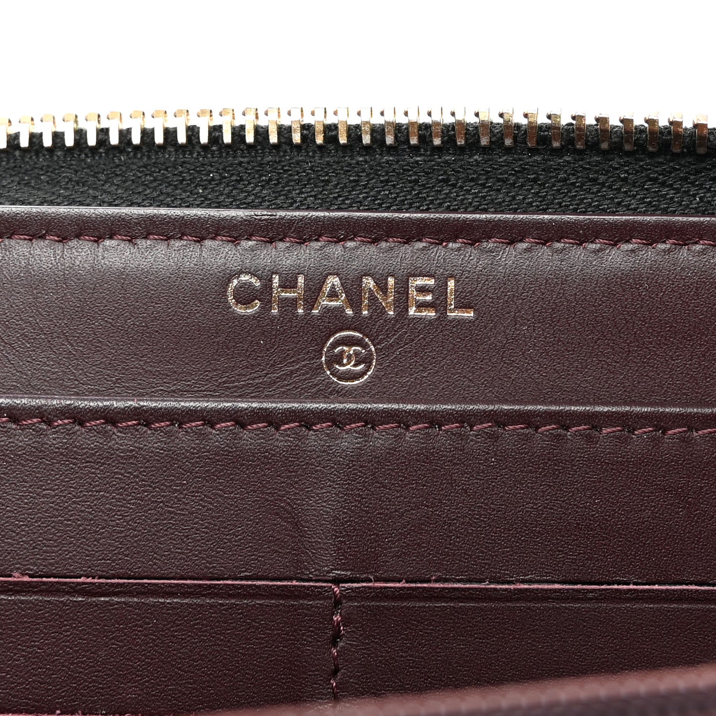 Caviar Quilted Large Gusset Zip Around Wallet Black