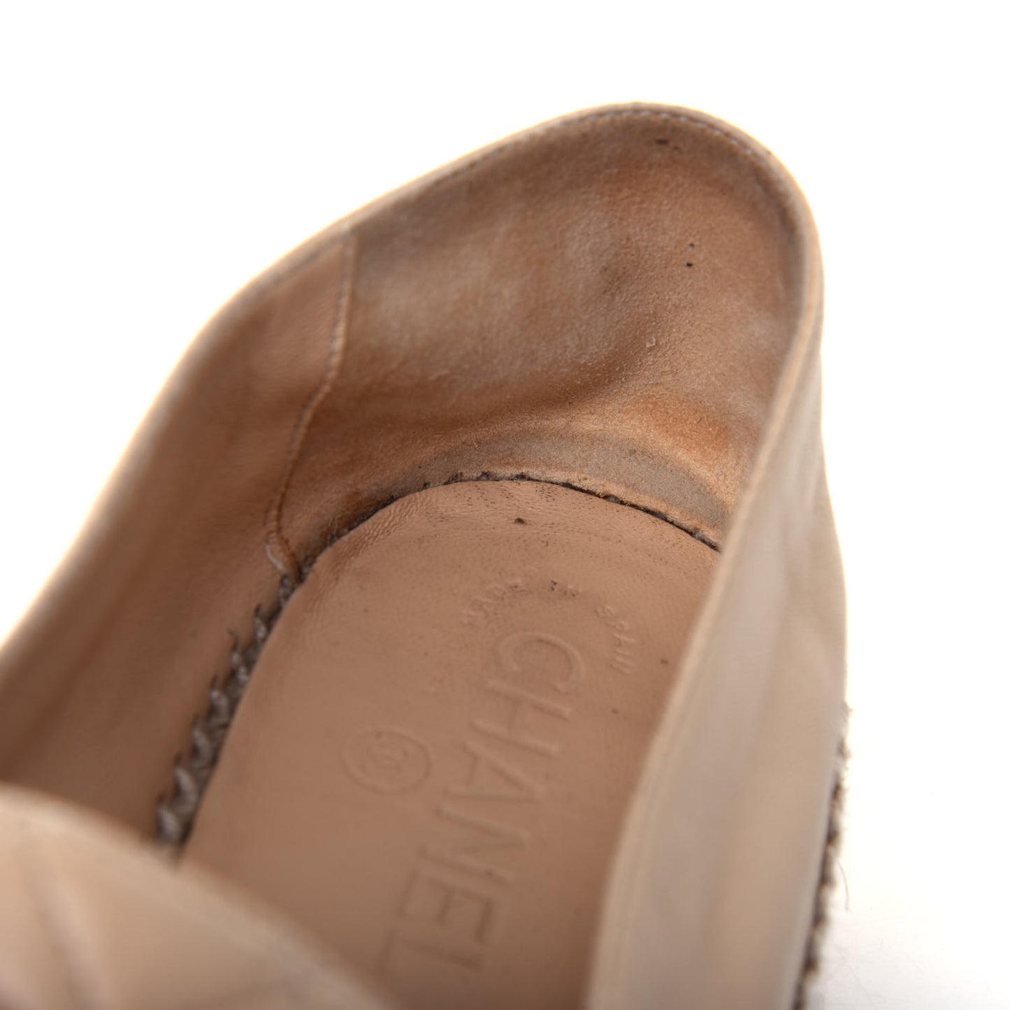 Lambskin Quilted CC Espadrilles 41 Beige