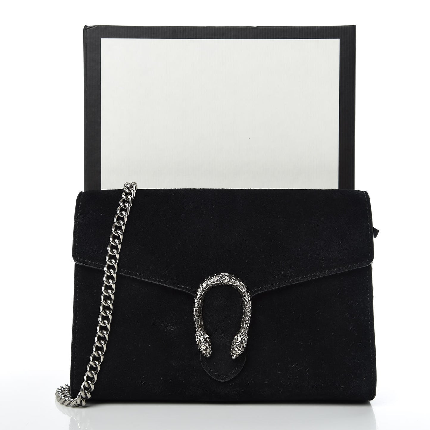 Suede Mini Dionysus Chain Wallet Black