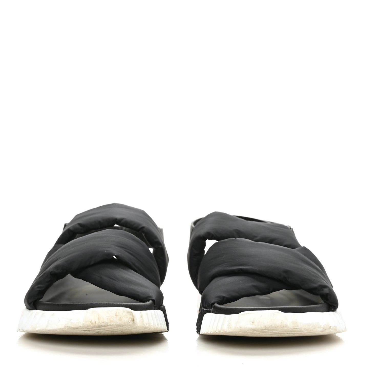 Parachute Fabric Calfskin Womens Electric Sandals 37.5 Black