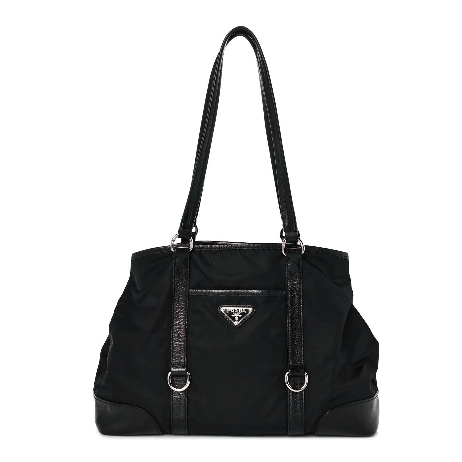 Prada Tessuto Nylon Soft Calf Tote Black 1 of 7