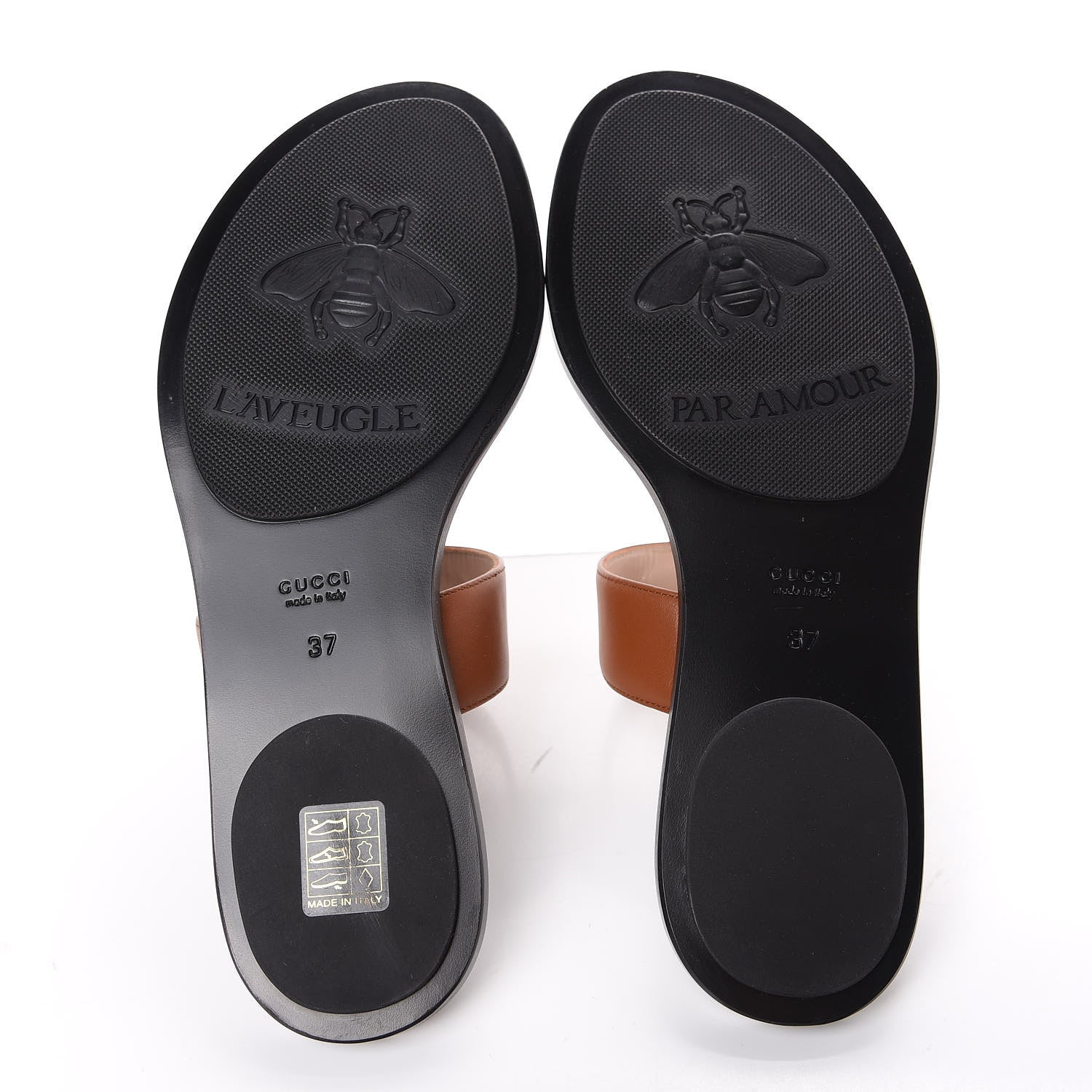 Gucci Calfskin GG Marmont Thong Sandals 37 Cognac 5 of 8