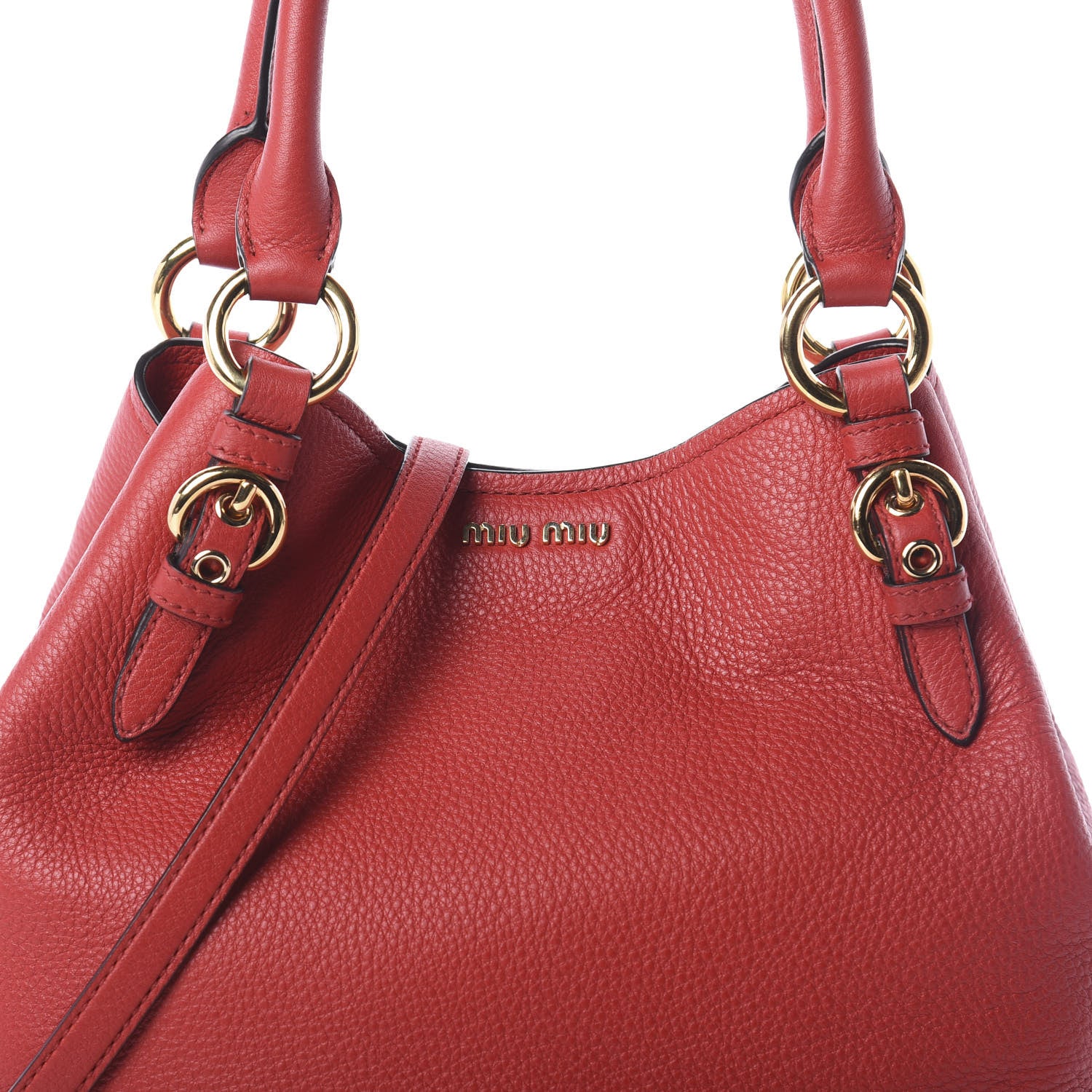 Miu Miu Vitello Phenix Shopping Tote Rosso 8 of 10