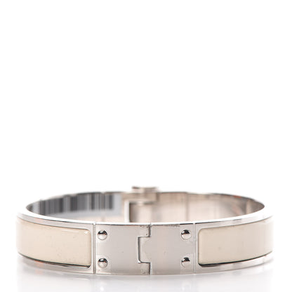 Hermes Enamel Charniere Uni Narrow Hinged Bracelet S Pannacotta 3 of 5