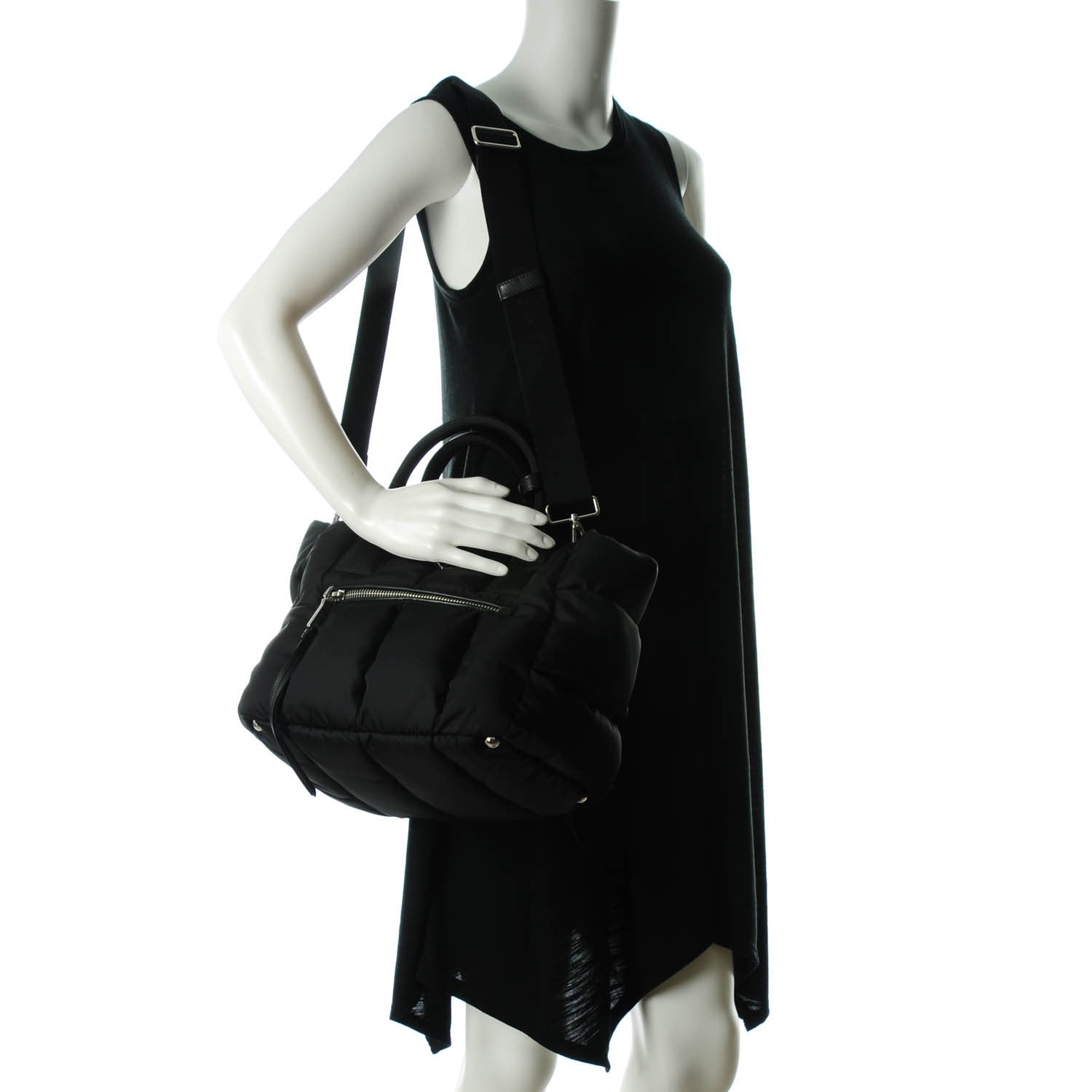 Prada Tessuto Nylon Bomber Tote Nero Black 2 of 9