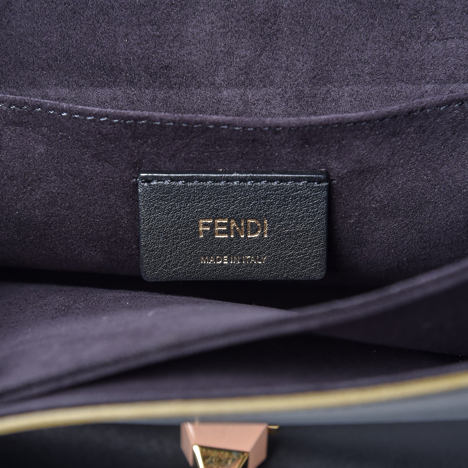 Fendi Vitello Liberty Scalloped Studded Kan I Shoulder Bag Black 6 of 7