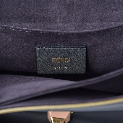 Fendi Vitello Liberty Scalloped Studded Kan I Shoulder Bag Black 6 of 7