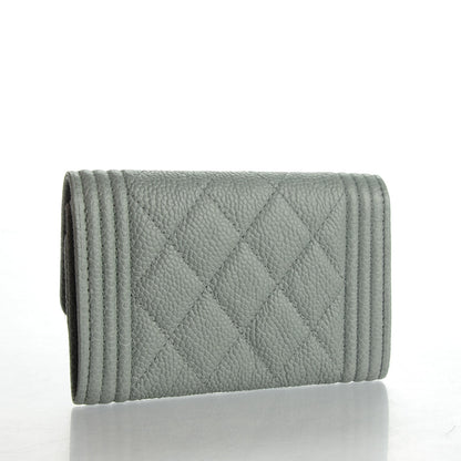Chanel Caviar Quilted Boy Flap Card Holder Grey 3 of 8