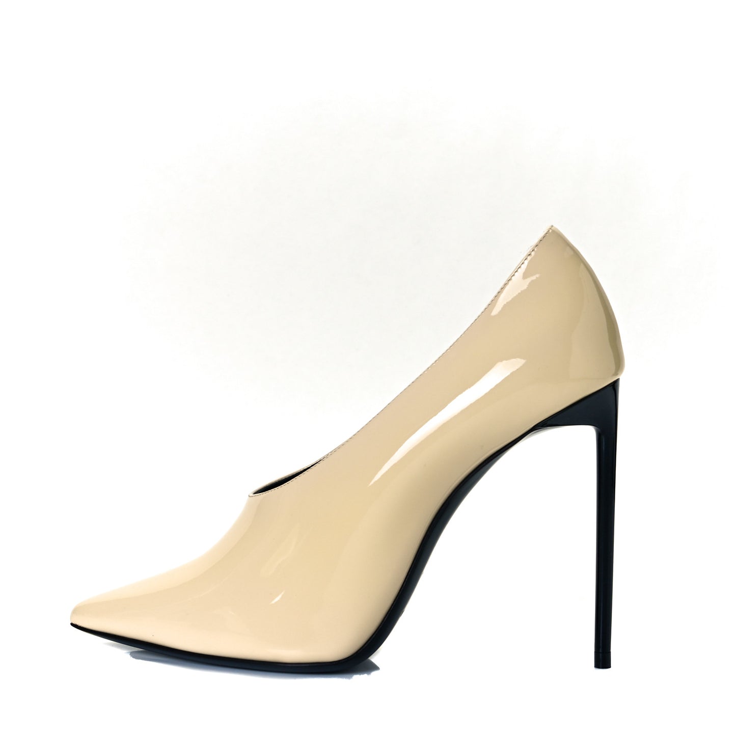 Patent Calfskin Teddy High Vamp 105 Pumps 37 Porcellana