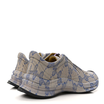 Gucci Ultralight Plume Calfskin Monogram Printed Womens Gucci Run Sneakers 38 Beige Blue 4 of 10