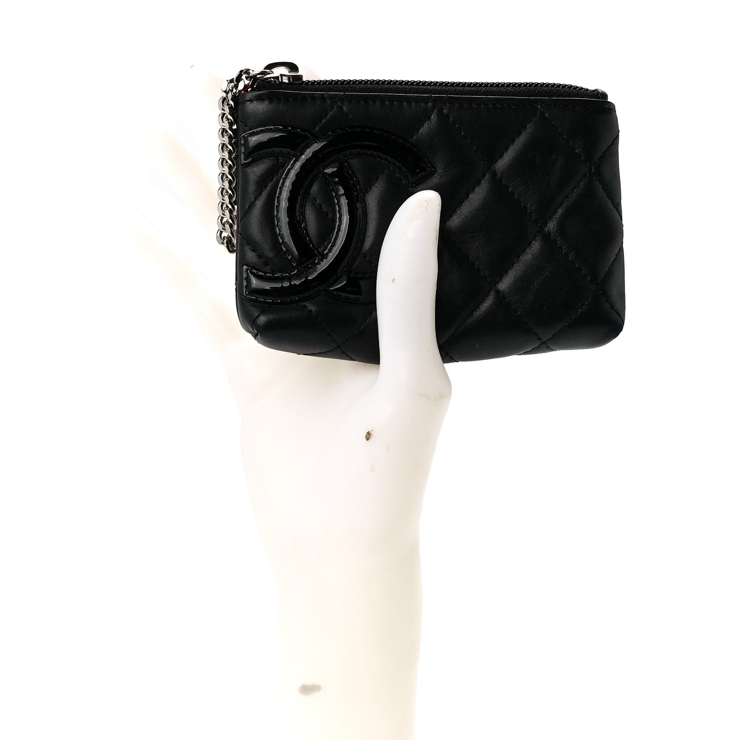 Chanel Calfskin Quilted Cambon Key Pouch Black 2 of 13