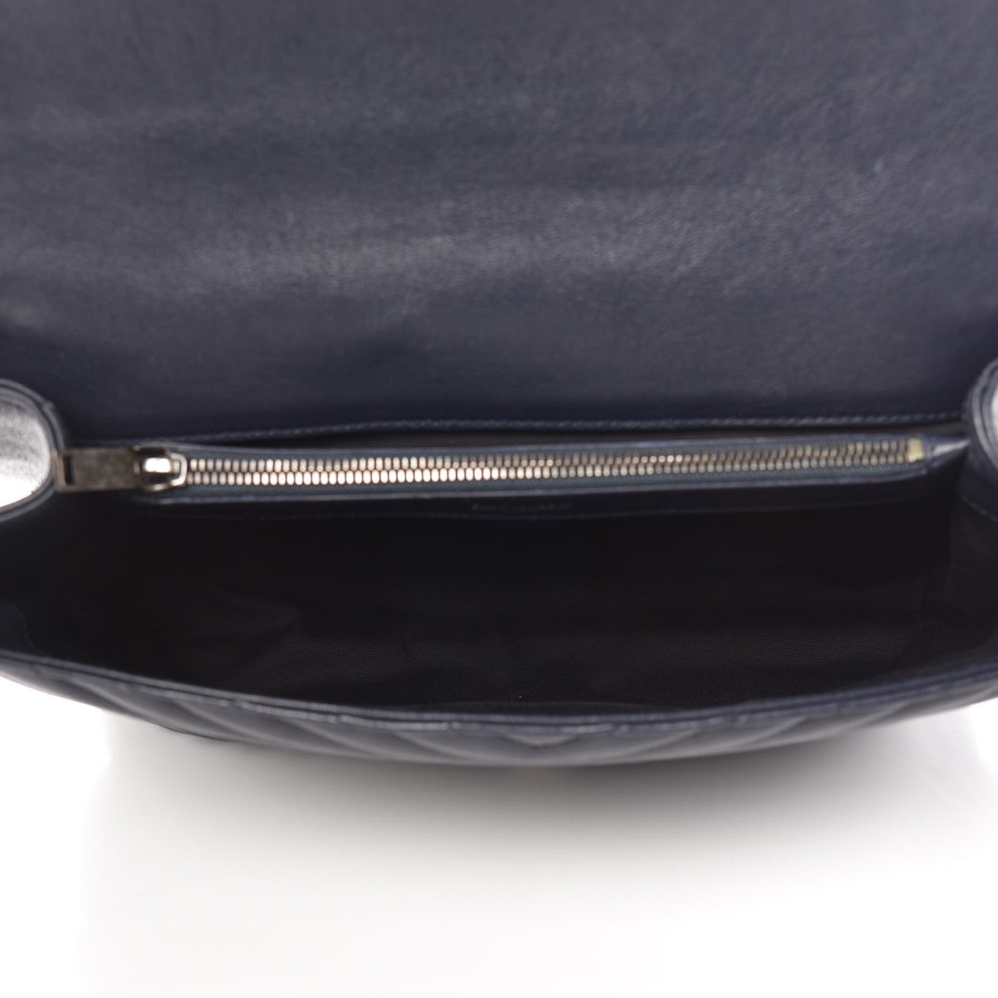 Sheepskin Matelasse Chevron Monogram Large College Satchel Deep Marine