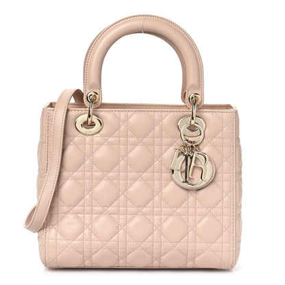 Christian Dior Lambskin Cannage Medium Lady Dior Rose Poudre 1 of 7