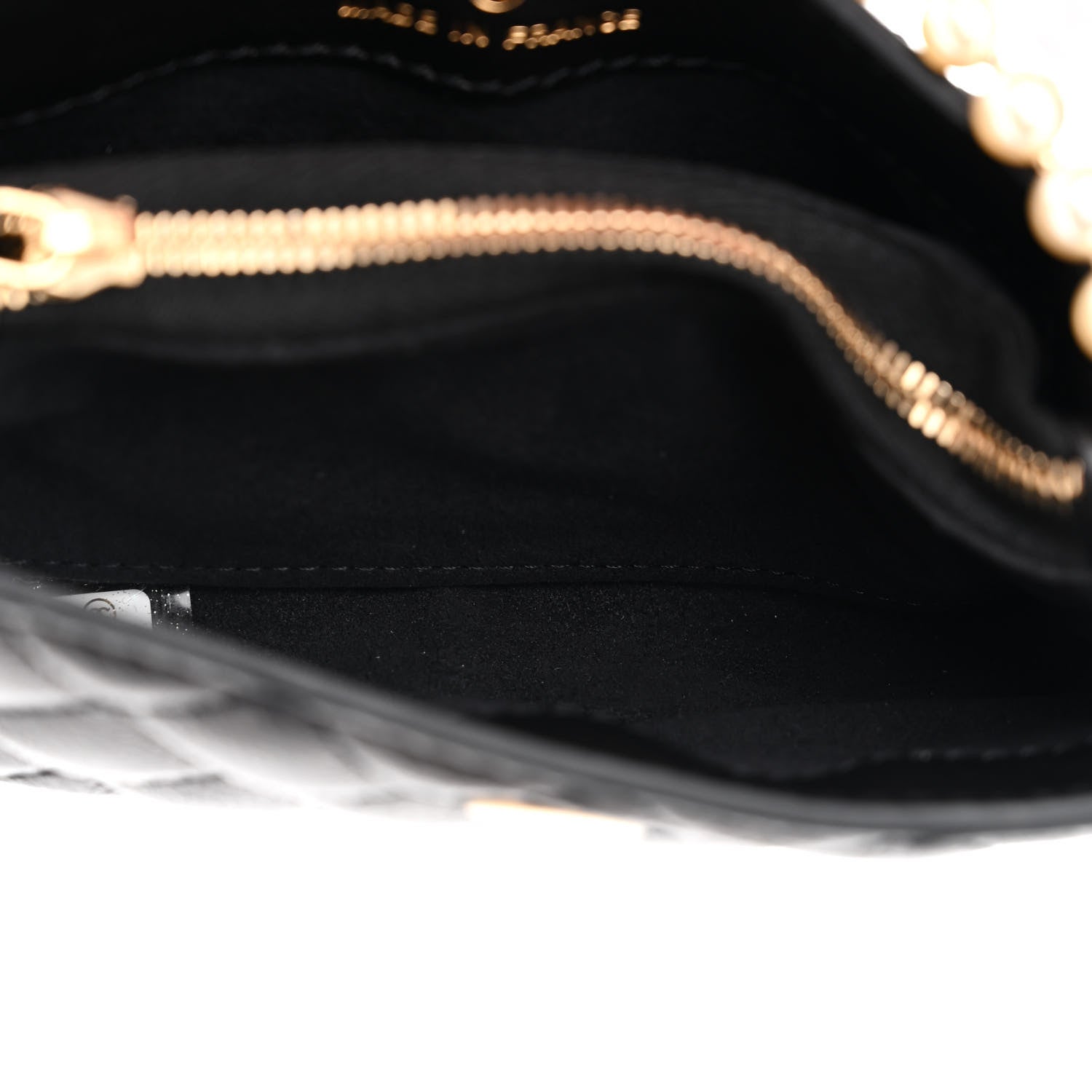 Chanel Calfskin Quilted Pearl Chain Love Symbols Mini Bag Black 6 of 12