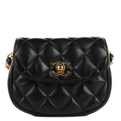 Chanel Lambskin Quilted Flap Shoulder Bag Black 1 of 9