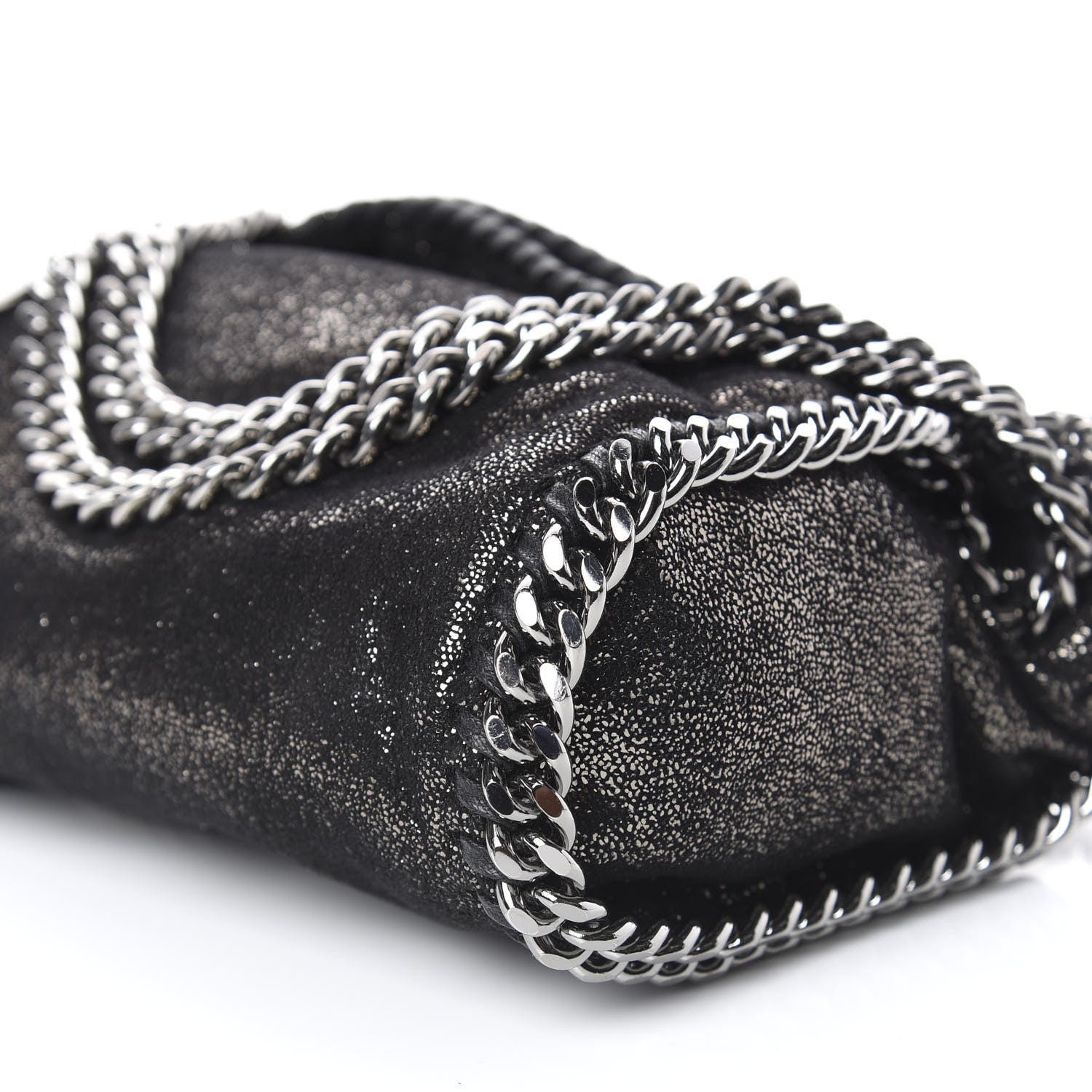 Stella McCartney Chamois Shiny Dotted Mini Falabella Crossbody Ruthenium 8 of 9