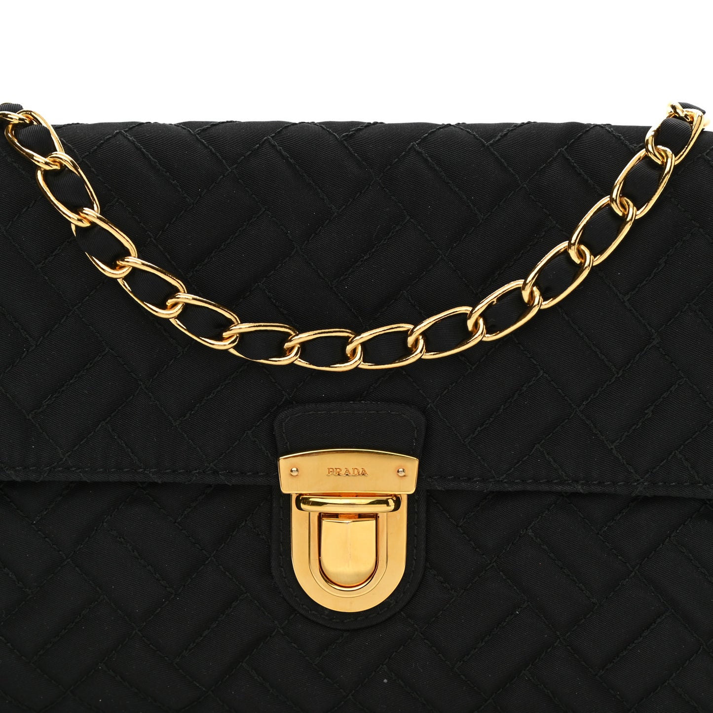 Nylon Tessuto Impuntu Quilted Flap Black