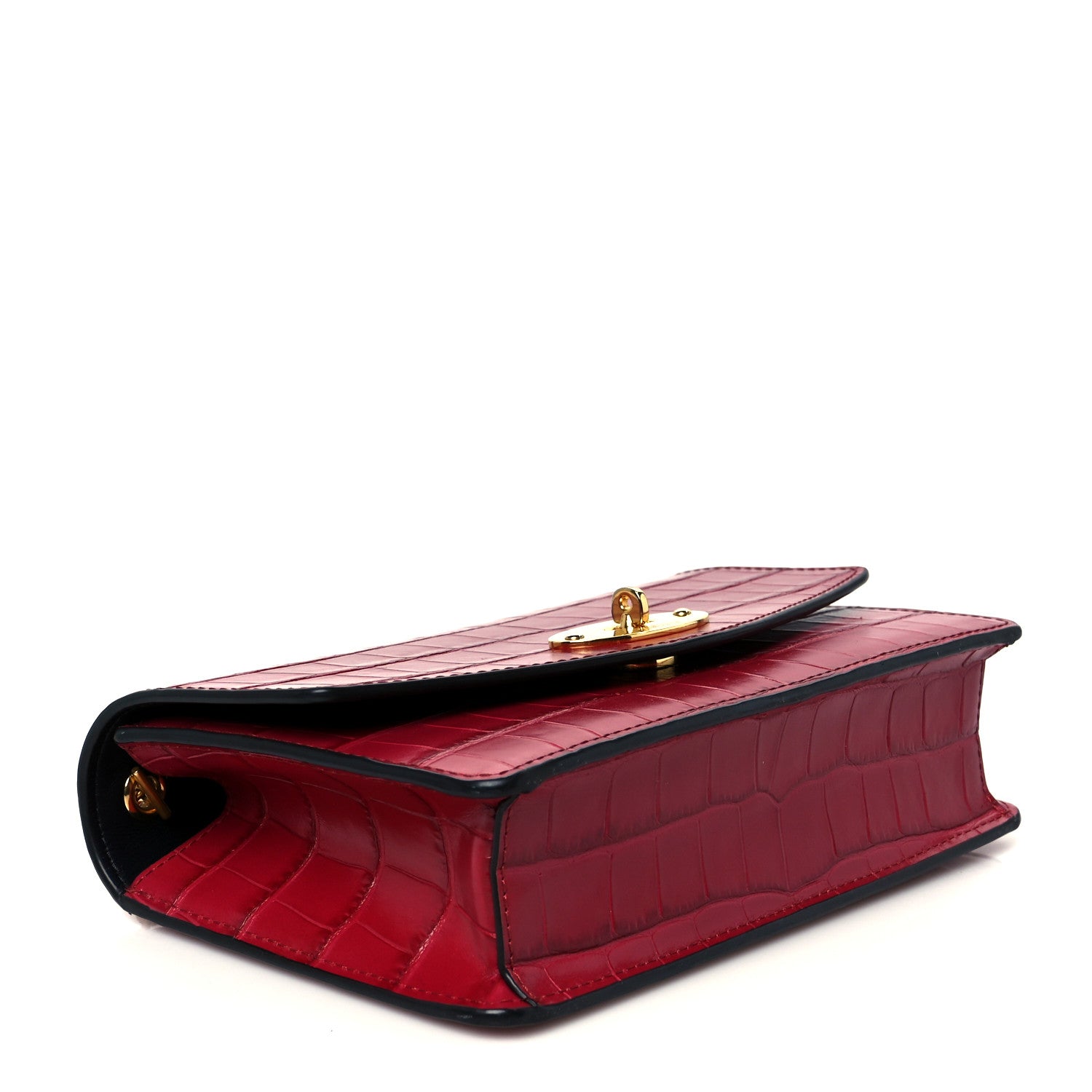 Mulberry Crocodile Embossed Calfskin Small Red Berry 4 of 10
