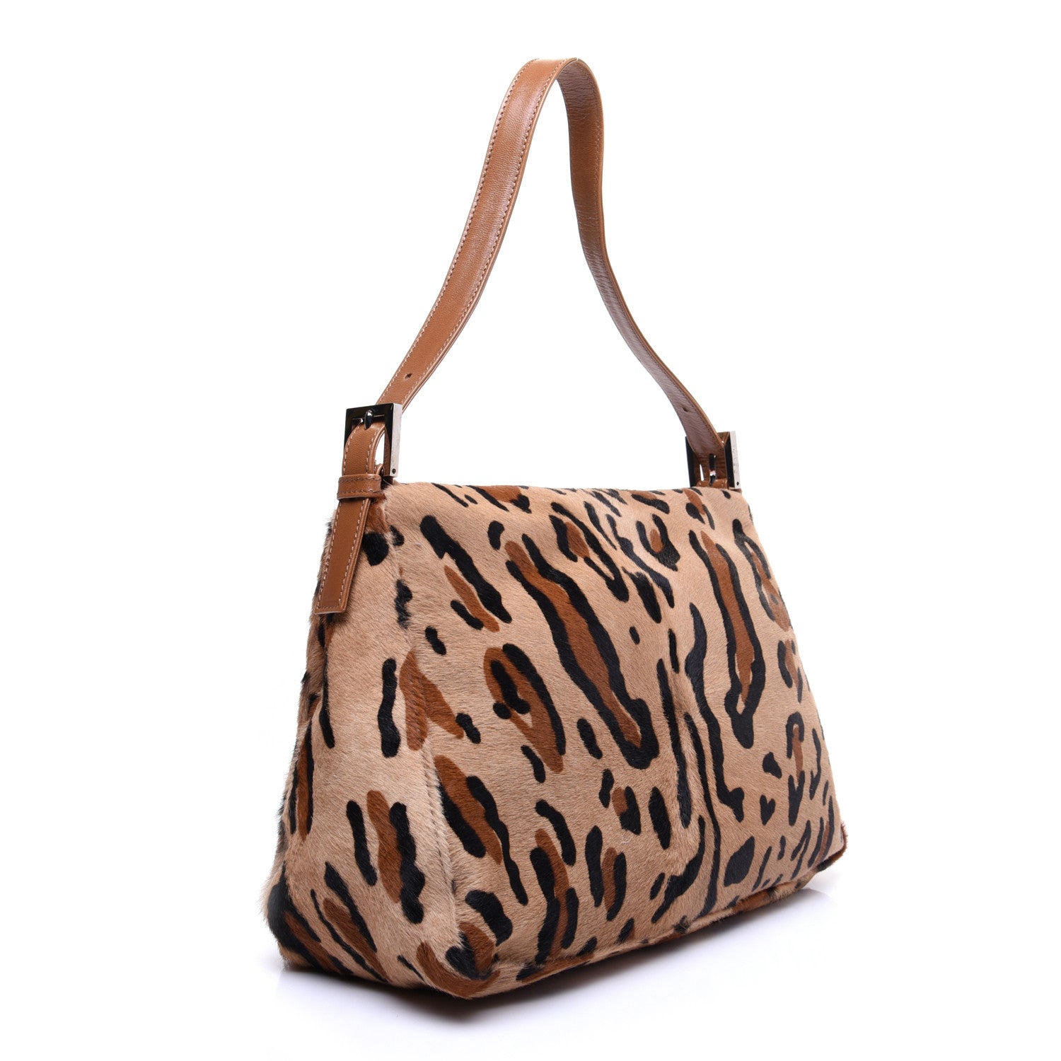Fendi Calf Hair Leopard Print Mama Baguette Brown 3 of 15