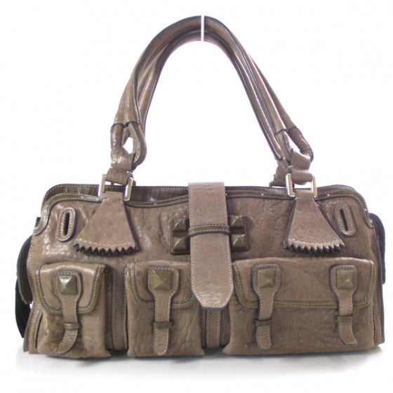 Leather Elvire Tote Taupe