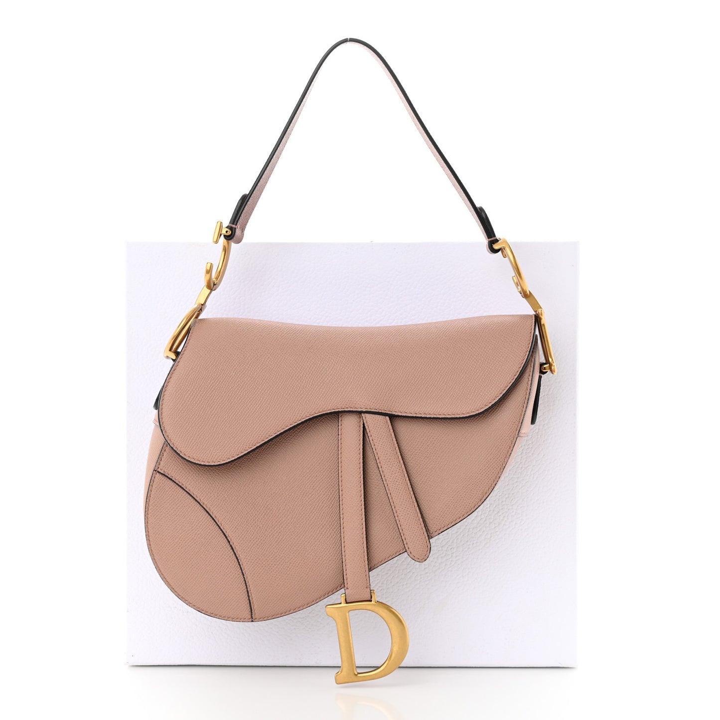 Grained Calfskin Saddle Bag Pink