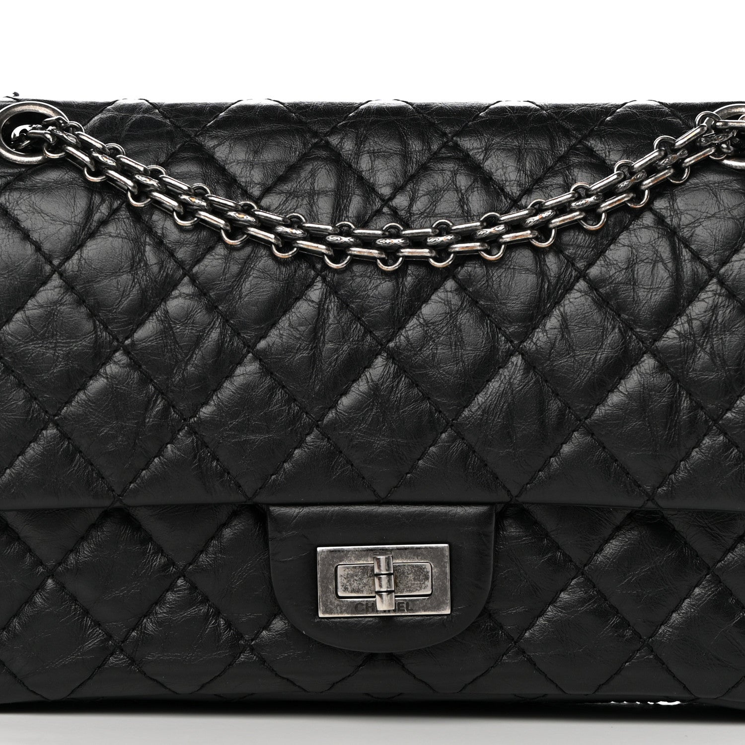Chanel Aged Calfskin Quilted 2.55 Reissue 225 Flap Black 8 of 15