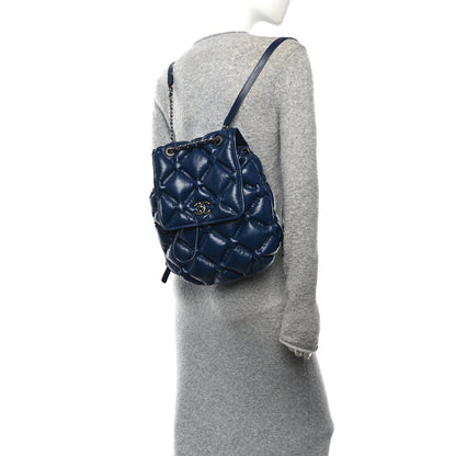 Chanel Calfskin Quilted Chesterfield Backpack Blue 2 of 11