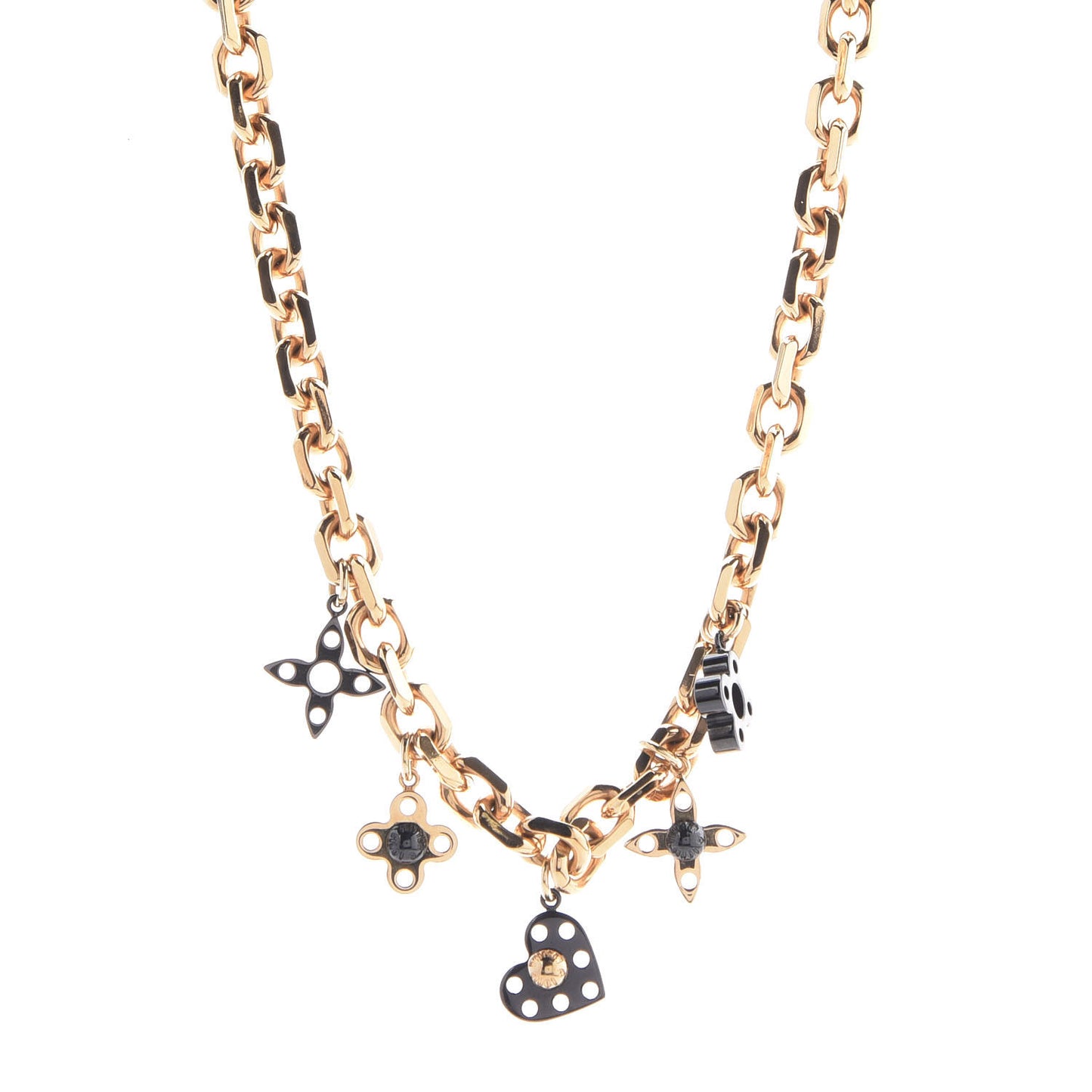 Monogram Hide and Seek Necklace Gold