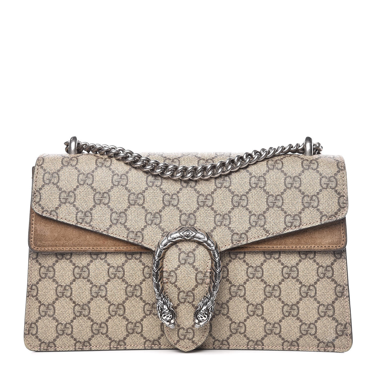 Gucci GG Supreme Monogram Small Dionysus Shoulder Bag Taupe 1 of 12