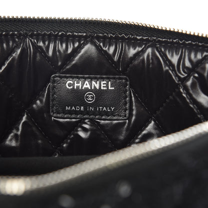 Chanel Tweed Lambskin Quilted Medium Cosmetic Case Black 6 of 7
