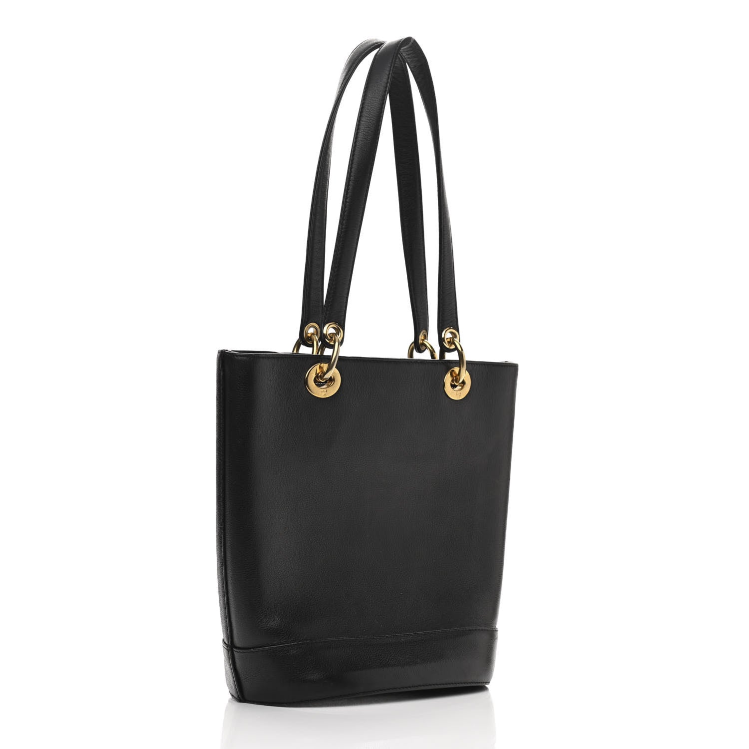 MCM Grained Calfskin Studded Bucket Bag Black 3 of 9