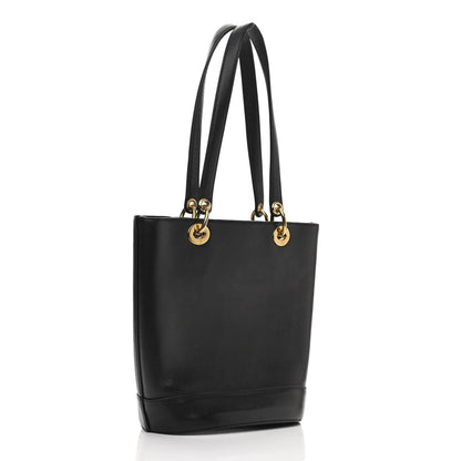 MCM Grained Calfskin Studded Bucket Bag Black 3 of 9