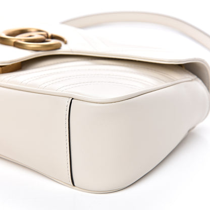 Gucci Calfskin Matelasse Small GG Marmont Shoulder Bag White 8 of 10