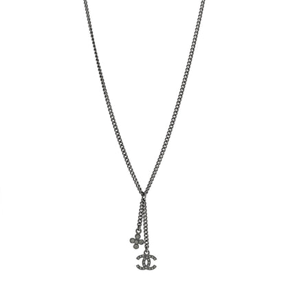 Chanel Ruthenium Crystal CC Charm Necklace 1 of 6