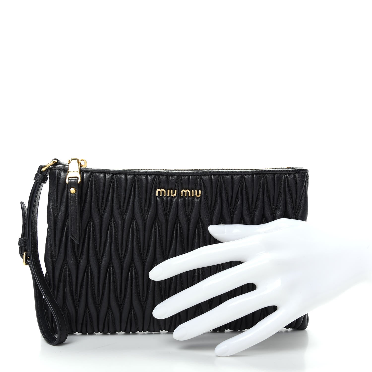 Miu Miu Nappa Matelasse Clutch Black 2 of 7