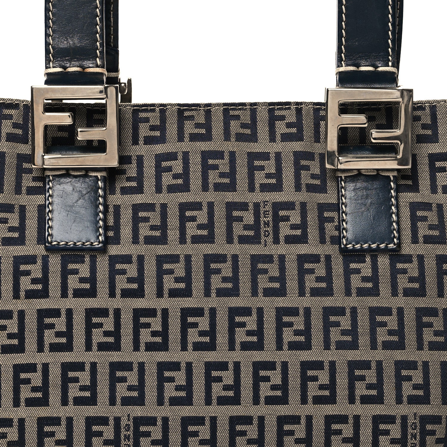 Fendi Zucchino Tote Navy Blue 7 of 10