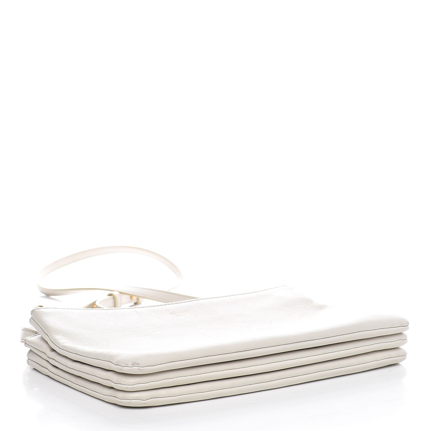 Celine Lambskin Small Trio Crossbody Bag White 4 of 22