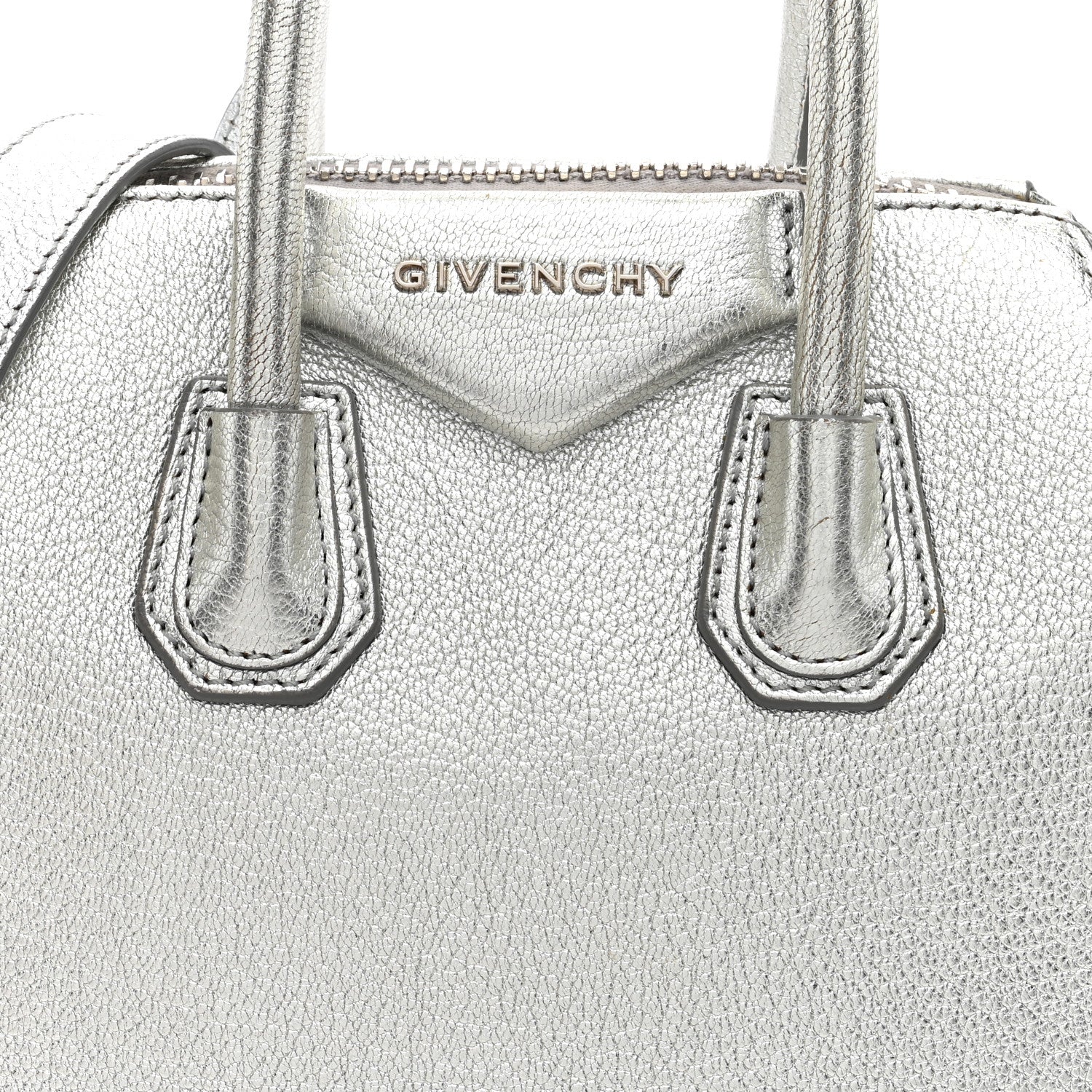 Givenchy Metallic Sugar Goatskin Mini Antigona Silver 8 of 10
