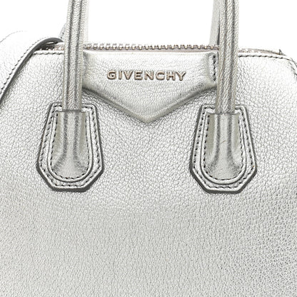 Givenchy Metallic Sugar Goatskin Mini Antigona Silver 8 of 10